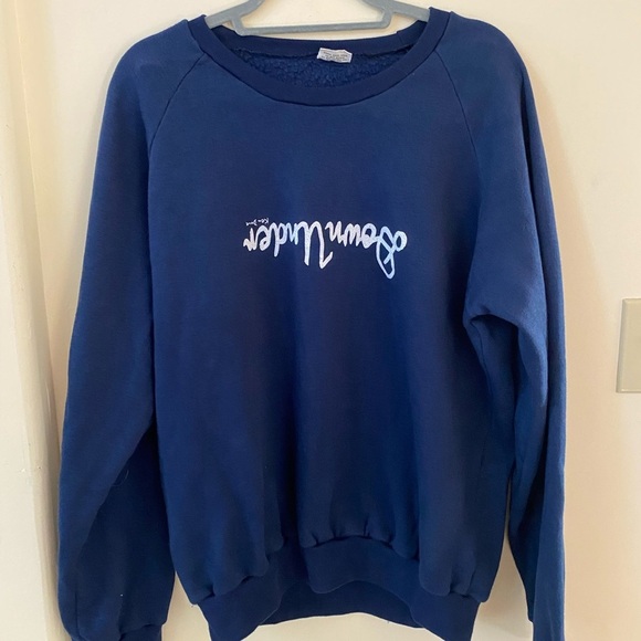 AUSTRALIA ART CLASSIC DOWN UNDER KEN DONE VINTAGE 80S NAVY BLUE CREWNECK SWEATER - Picture 2 of 5